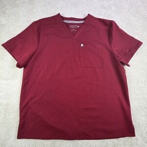 Fabletics Men's Helix Scrub Top Burgundy Size XL Medical Dental Vet Tech